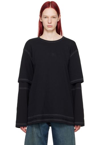 MM6 Maison Margiela Black Layered Long Sleeve T-Shirt