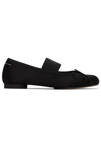 MM6 Maison Margiela Black Satin Ballerina Flats