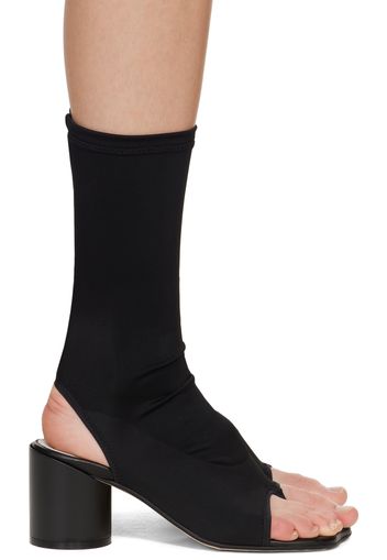 MM6 Maison Margiela Black Lycra Heeled Sandals