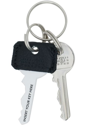 MM6 Maison Margiela Silver & Black Engraved Key Ring