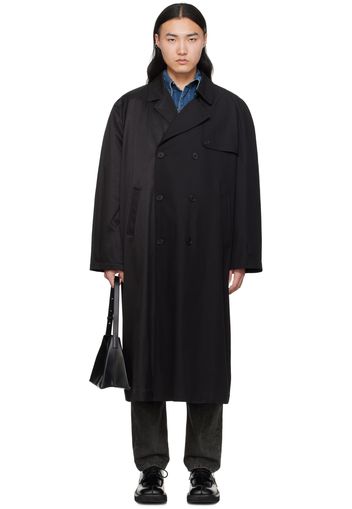 MM6 Maison Margiela Black Paneled Trench Coat