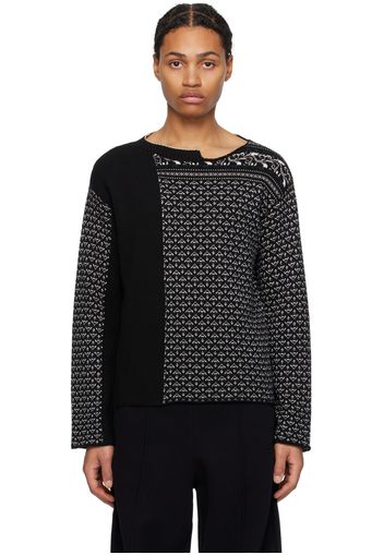 MM6 Maison Margiela Black Jacquard Sweater