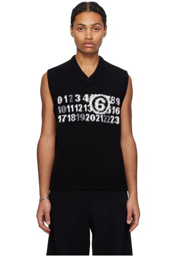 MM6 Maison Margiela Black Jacquard Vest