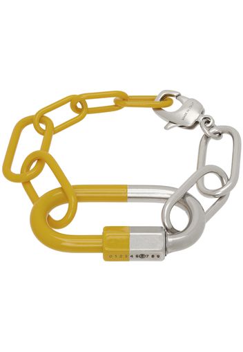 MM6 Maison Margiela Silver & Yellow Carabiner Bracelet