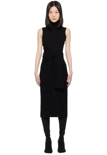 MM6 Maison Margiela Black Belted Midi Dress