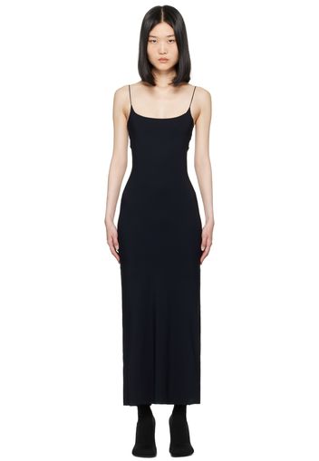 MM6 Maison Margiela Black Scoop Neck Midi Dress