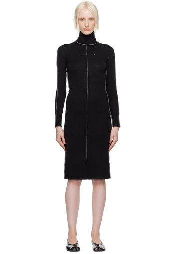 MM6 Maison Margiela Black Turtleneck Midi Dress