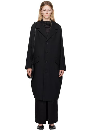 MM6 Maison Margiela Black Dropped Shoulders Coat