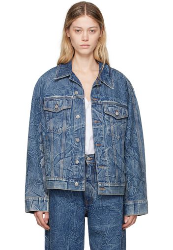 MM6 Maison Margiela Blue Crinkled Denim Jacket