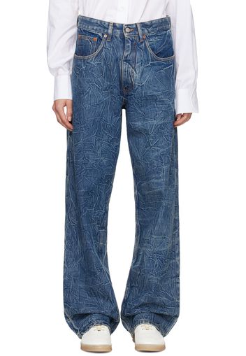 MM6 Maison Margiela Blue Crinkled Jeans