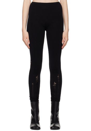 MM6 Maison Margiela Black Compact Distressed Leggings