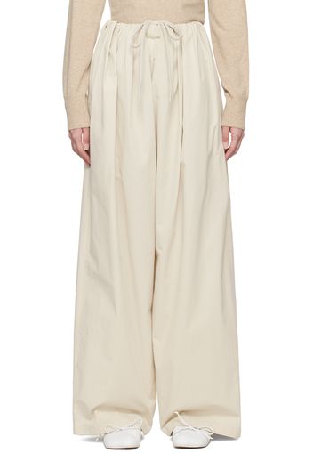 MM6 Maison Margiela Off-White Gathered Trousers