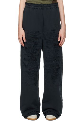 MM6 Maison Margiela Black Unbrushed Sweat Lounge Pants