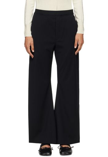 MM6 Maison Margiela Black Logo-Embroidered Trousers