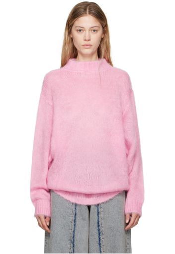 MM6 Maison Margiela Pink Brushed Knit Sweater