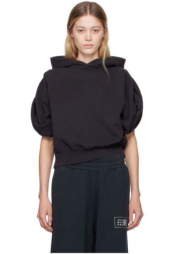 MM6 Maison Margiela Black Flared Sleeve Hoodie