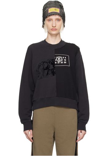 MM6 Maison Margiela Black Paneled Sweatshirt