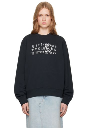 MM6 Maison Margiela Black Unbrushed Sweatshirt