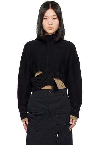 MM6 Maison Margiela Black Distressed Sweater