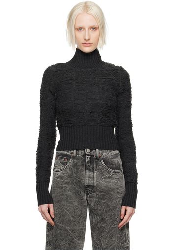 MM6 Maison Margiela Gray Laddered Turtleneck