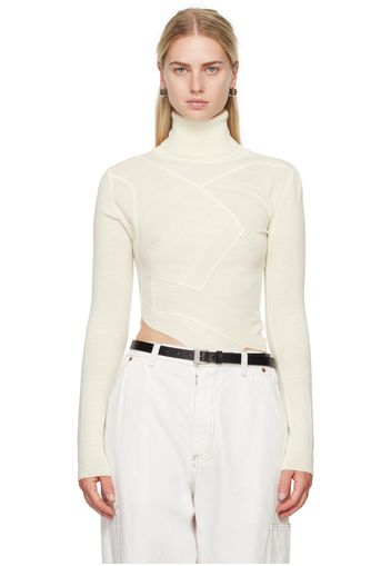 MM6 Maison Margiela Off-White Patchwork Turtleneck