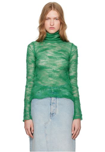 MM6 Maison Margiela Green Numeric Turtleneck