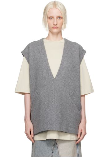 MM6 Maison Margiela Gray Plunging V-Neck Vest