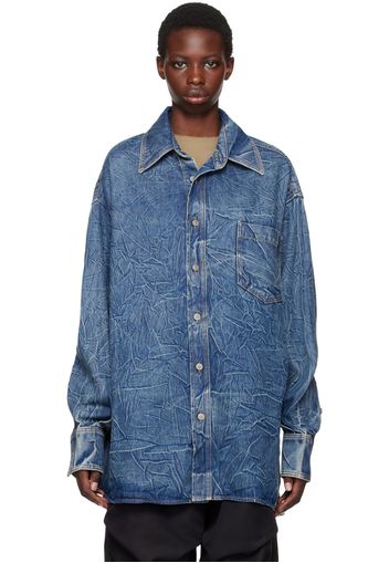 MM6 Maison Margiela Blue Pittsburgh Crease Denim Shirt