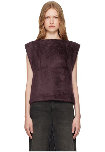 MM6 Maison Margiela Purple & Black Furry Fleece & Cotton Jersey Blouse