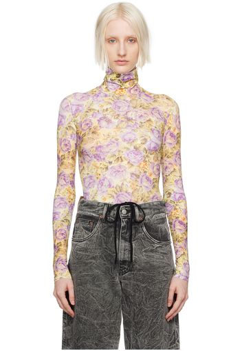 MM6 Maison Margiela Yellow Floral Bodysuit