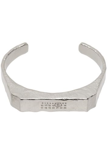 MM6 Maison Margiela Silver Numeric Signature Cuff Bracelet