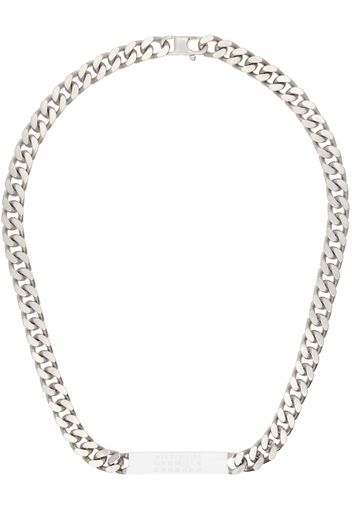 MM6 Maison Margiela Silver Logo Plaque Necklace