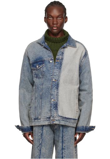 MM6 Maison Margiela Blue Distressed Denim Jacket