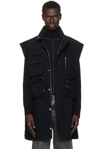 MM6 Maison Margiela Black Pocket Denim Vest