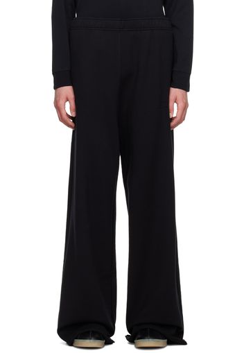 MM6 Maison Margiela Black Embroidered Logo Sweatpants