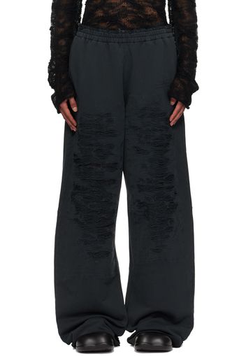 MM6 Maison Margiela Black Distressed Sweatpants