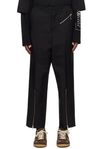 MM6 Maison Margiela Black Straight-Leg Trousers