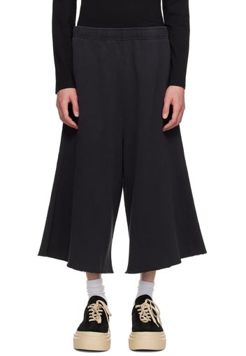 MM6 Maison Margiela Black Embroidered Shorts