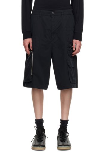 MM6 Maison Margiela Black Zip Pocket Shorts