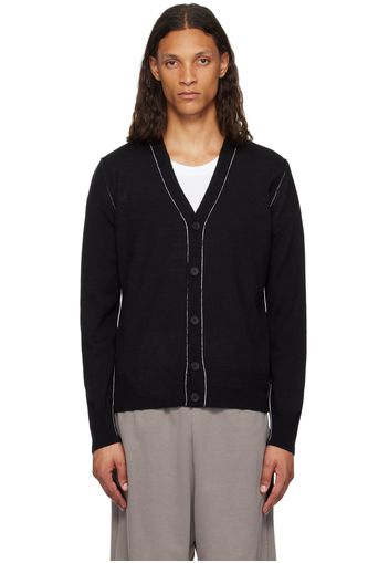 MM6 Maison Margiela Black Exposed Seam Cardigan