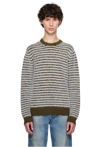 MM6 Maison Margiela Khaki & Off-White Cutout Sweater