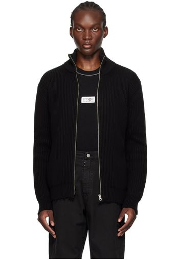 MM6 Maison Margiela Black Frayed Edge Cardigan