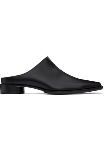 MM6 Maison Margiela Black Leather Slippers