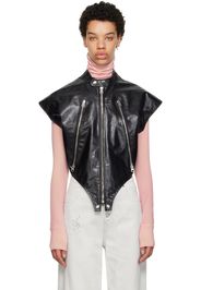 MM6 Maison Margiela Black Sleeveless Leather Vest