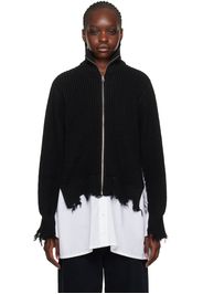 MM6 Maison Margiela Black & White Paneled Sweater