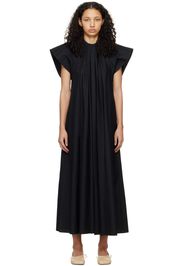 MM6 Maison Margiela Black Gathered Maxi Dress