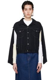 MM6 Maison Margiela Black Cutout Denim Jacket