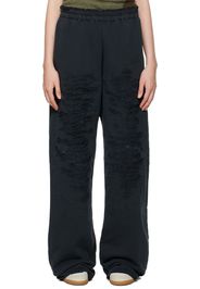 MM6 Maison Margiela Black Unbrushed Sweat Lounge Pants