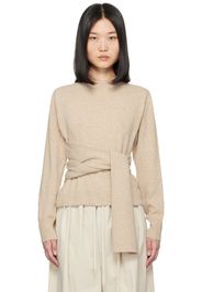 MM6 Maison Margiela Beige Belted Sweater