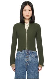 MM6 Maison Margiela Green Ribbed Sweater